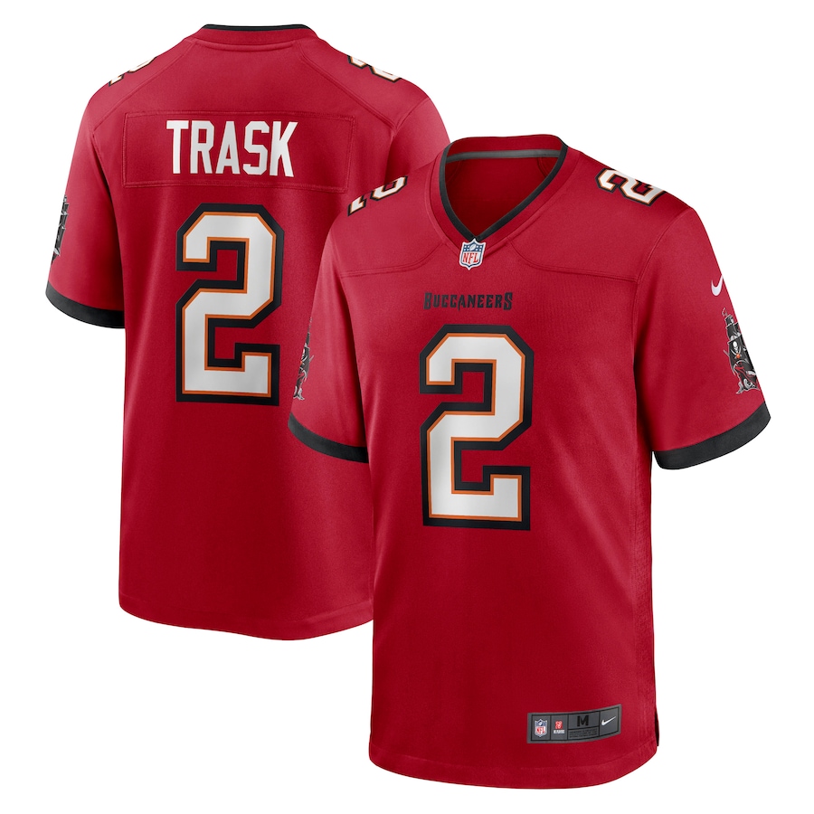 Mens Tampa Bay Buccaneers #2 Kyle Trask Nike Red 2021 NFL Draft Pick Player Game Jersey